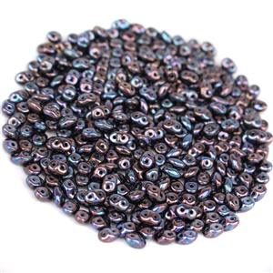 SuperDuo Nebula Jet Beads Approx 2.5x5mm (24GM/TB)