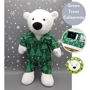 Jo Carters Polar Bear Toy Kit: Green Christmas Tree PJs