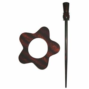 Symfonie Wood Rose Shawl Pin/Stick Garnet