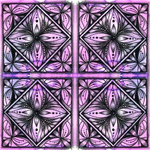 Sanntangle Purple Inked Square Fabric 0.5m