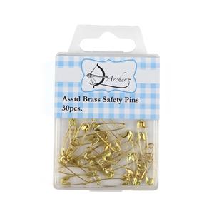Archer. Assorted Safety Pins - Brass.