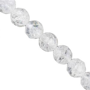 150cts Crackled Quartz Faceted Rounds Approx 8mm, 38cm Strand