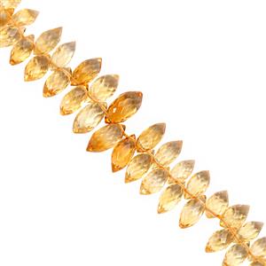 35cts Rio Grande Citrine Top Side Drill Graduated Faceted Rice Beads Approx 6x3 to 10x5mm, 14cm Strand with Spacers