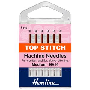 Hemline Sewing Machine Top-Stitch Needles 6 Pieces 
