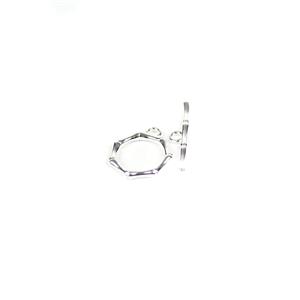 925 Sterling Silver Hexagon Style Toggle Clasp Approx 15x20mm