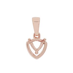 Rose Gold Plated 925 Sterling Silver Triangle Pendant Mount (To fit 5x5mm gemstone)- 1pcs