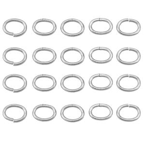 JM Essential 925 Sterling Silver Oval Open Jump Rings, 6x5mm, 20pcs