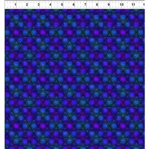 Jason Yenter Vivid Collection Geometric Circles Dark Multi Fabric 0.5m