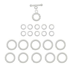 925 Sterling Silver Rope Chainmaille Kit (21pcs)