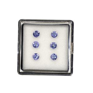 0.70cts Tanzanite Round Brilliant Approx 3.50mm Pack of 6 (H)