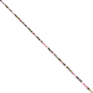 18cts Multi-Colour Tourmaline Faceted Rounds Approx 2.5-3mm, 38cm Strand