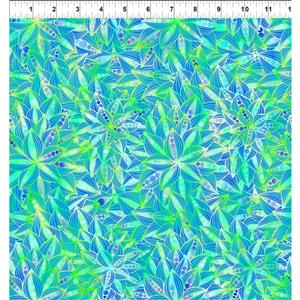 Jason Yenter Dazzle Collection Floral Blue Fabric 0.5m