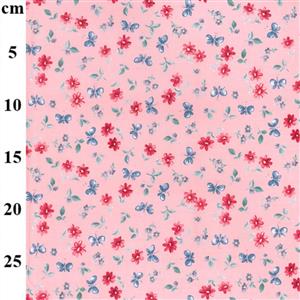 Rose & Hubble Butterflies And Blooms Pink Fabric 0.5m