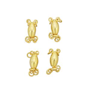 Gold 925 Sterling Silver 2 Multi Strand Bullet Clasp 4pcs