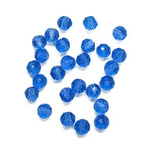 4mm Blue Glass Beads, 25pcs
