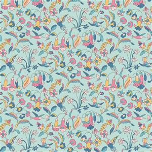 Liberty Collector's Home Pavilion Neutrals Flora and Fauna Spearmint Fabric 0.5m