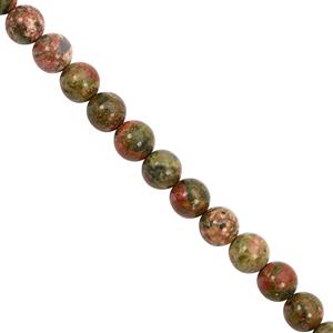 155cts Unakite Smooth Round Approx 8 to 8.50mm, 30cm Strand