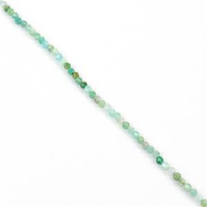 10cts Russian Amazonite Faceted Rounds Approx 2mm, 38cm Strand