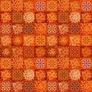 Dream Big Tiles Persimmon Fabric 0.5m