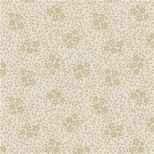 Lynette Anderson Good Boy and Kitty Collection Flowers Cream Fabric 0.5m