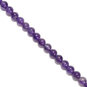 100 cts Amethyst Plain Rounds, Approx. 6mm, 38cm strand
