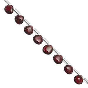 32cts Bharat Garnet Smooth Heart Approx 5 To 6mm, 20cm Strand With Spacer 