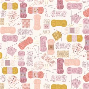 Lewis & Irene Presents Cassandra Connolly Memory Made Collection Clickerty Clack Cream Fabric 0.5m