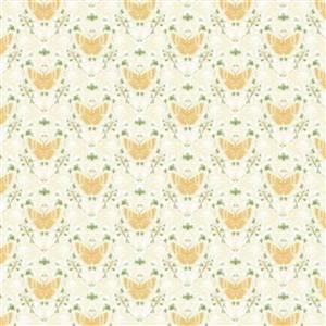 Poppie Cotton Serenity Blooms Collection Sacred Flight Yellow Fabric 0.5m