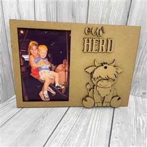 Highland Cow Our Herd Photo Frame