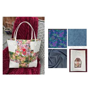Family Comforts Kaffe Blue Lyon City Tote Bag Kit: Instructions & Fabric (1.5m) 