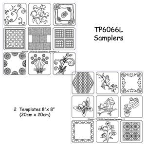 ParchCraft Australia (UK) - Samplers - Template Set, 2 Large Templates each with 9 different designs 