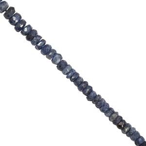 35cts Blue Sapphire Graduated Faceted Rondelle Approx 2x1 to 3.5x2mm, 32cm Strand