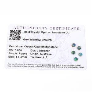 0.8cts  Crystal Opal on Ironstone 4x4mm Round Pack of 5 (A)