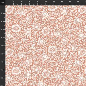 William Morris Wandle Mallow Coral Fabric 0.5m