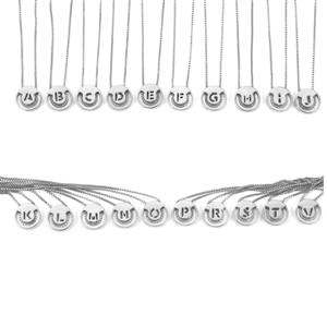 925 Sterling Silver Initial Necklace Approx 12mm 1pc with 18