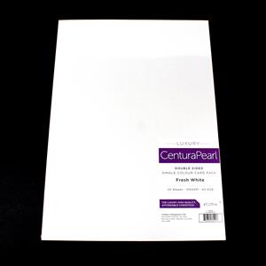 Crafter's Companion Centura Pearl Luxury Double Sided A3 Card - Fresh White - 20 Sheets
