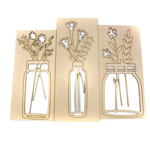 MDF set of 3 Floral Wall Art - Measures between 270 and 300mm tall