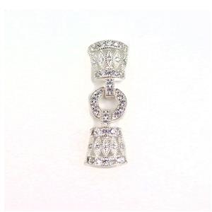 925 Sterling Silver Multi-Strand Clasp With Cubic Zirconia Detail