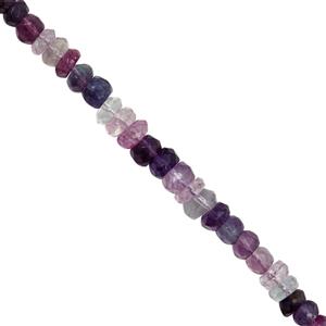 25cts Multi-Colour Fluorite Graduated Faceted Rondelle Approx 2.5x1 to 5x3mm, 18cm Strand