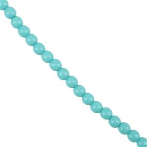 Shiny Turquoise Czech Glass Pearls, 3mm 40cm