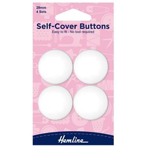 Hemline Self-Cover Nylon Buttons 29mm Pack of 4