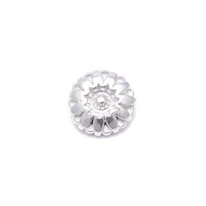Silver Plated Base Metal Flower Button, Approx 15mm 