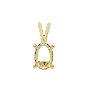 9K Gold Oval Pendant Mount With Rabbit Bail (To fit 7x5mm gemstone)- 1pcs