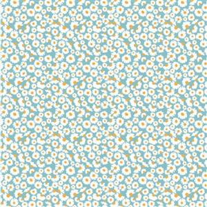 Poppie Cotton Hopscotch & Freckles Daisies Green Fabric 0.5m