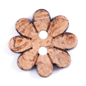 Wooden Floral Buttons 16mm (Pack of 4)