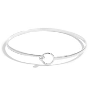 925 Sterling Silver Bangle with Round Hook ID 61mm