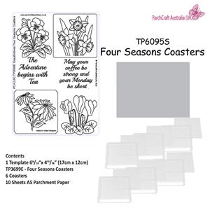 ParchCraft Australia (UK) - Four Seasons Coasters, 1 Small Template with 6 Designs
