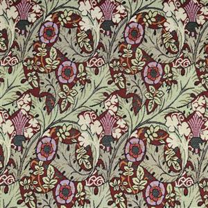 Charles Voysey Tudor Rose Wine Deluxe Tapestry Fabric 0.5m