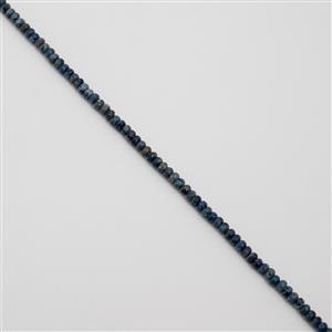 100cts Dyed Blue Quartzite & Pyrite Plain Rondelles Approx 6x4mm,  38cm strand