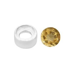 Sterling Silver Bezelapprox. 7mm with 0.70cts Citrine Round Brilliant Approx 6mm 
